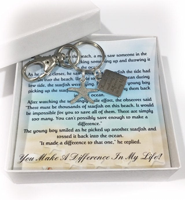 Starfish Keychain - Teacher, Coach Thank You Gift
