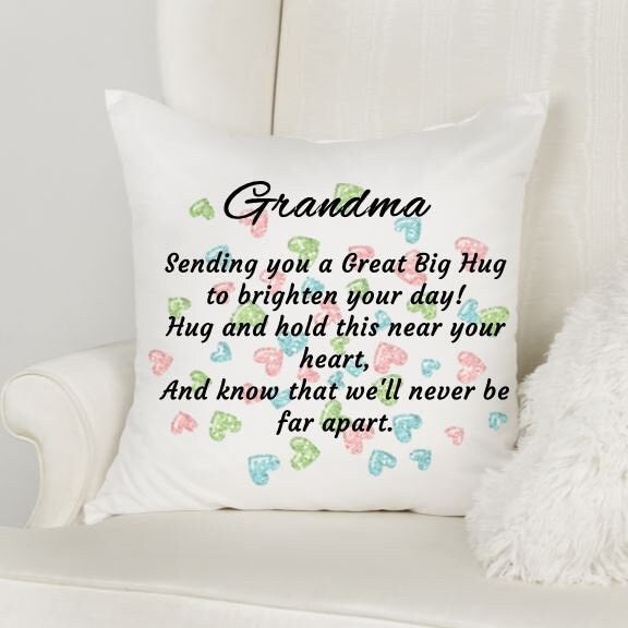Personalized Grandma Pillow, Birthday Gift, Sending Hugs