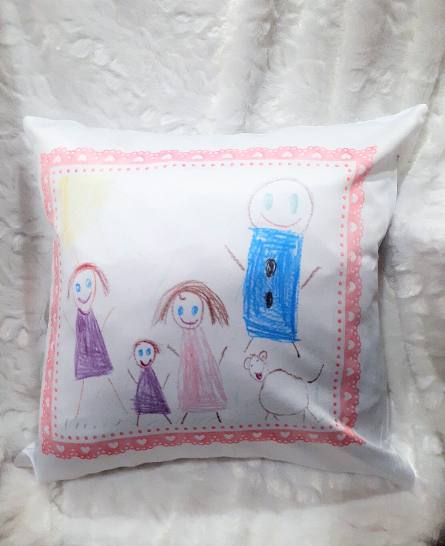 Child's Art Pillow, Mothers Day, Mom Gift
