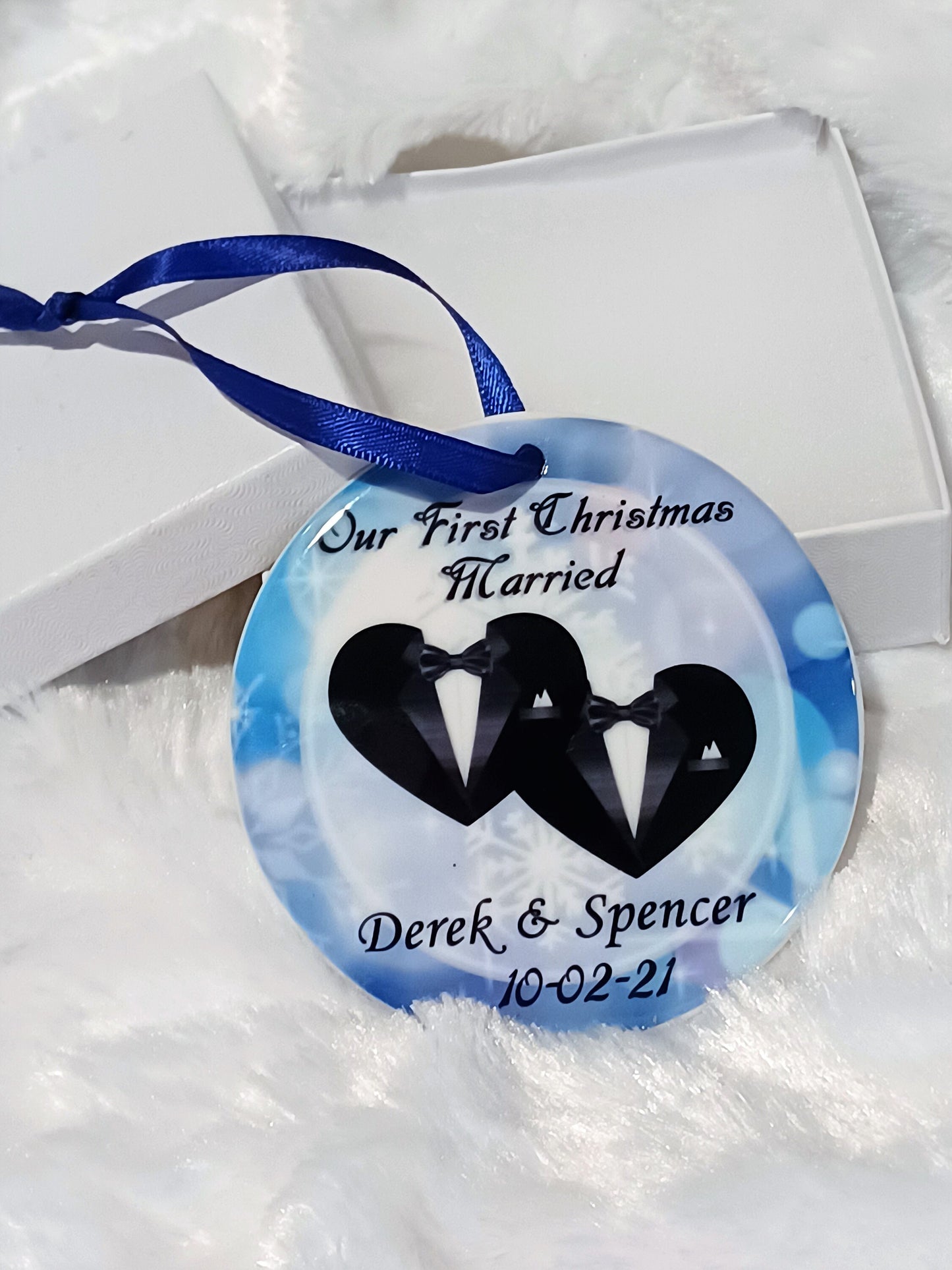 Gay Wedding Gift, First Year Married Christmas Ornament, Wedding, Husband Gift