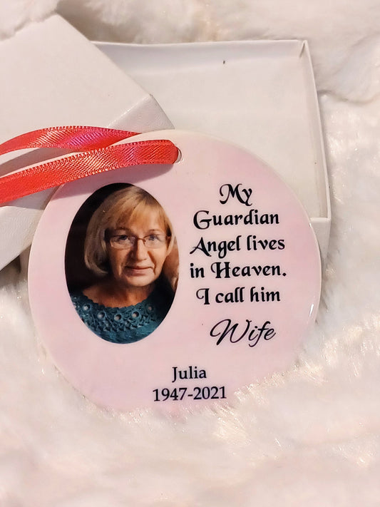 Personalized Memorial Ornament, In Memory Of, Christmas, Gift for Husband