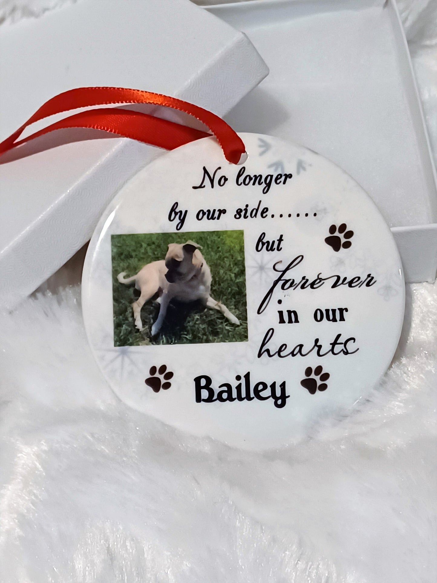 Personalized Dog Memorial Ornament: Pet Loss Gift, Custom Photo