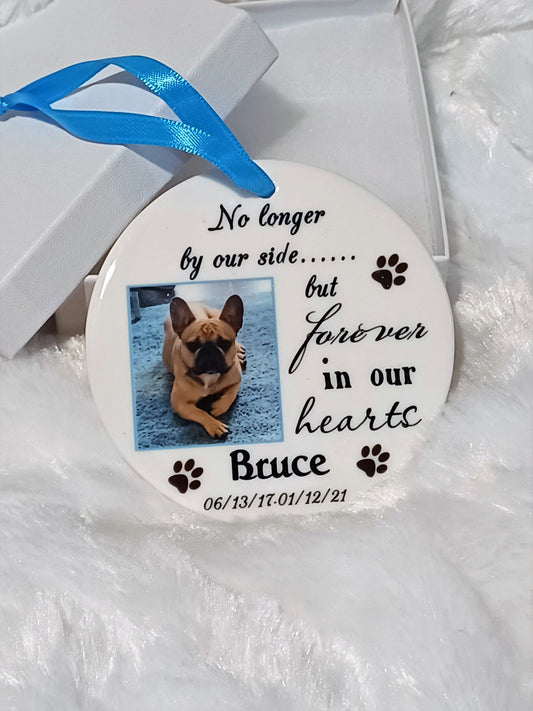 Personalized Dog Memorial Ornament: Pet Loss Gift, Custom Photo