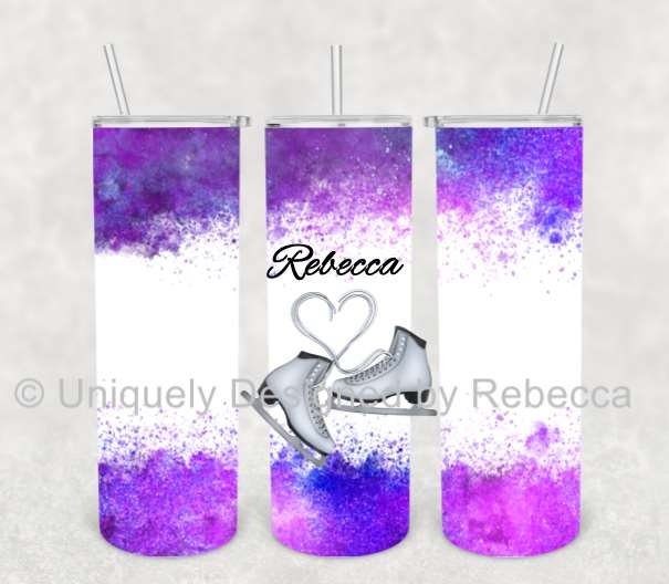 Personalized Figure Skate Tumbler, Ice Skating Gift