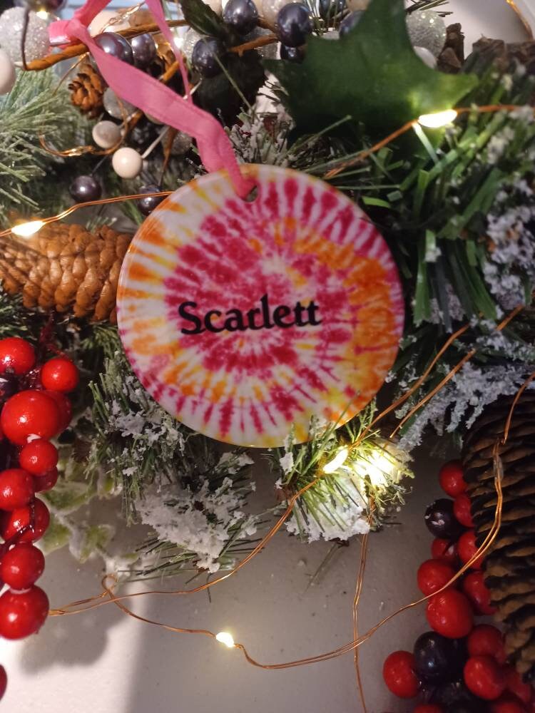 Personalized Christmas Ornament, Tie Dye, Christmas, Daughter Gift
