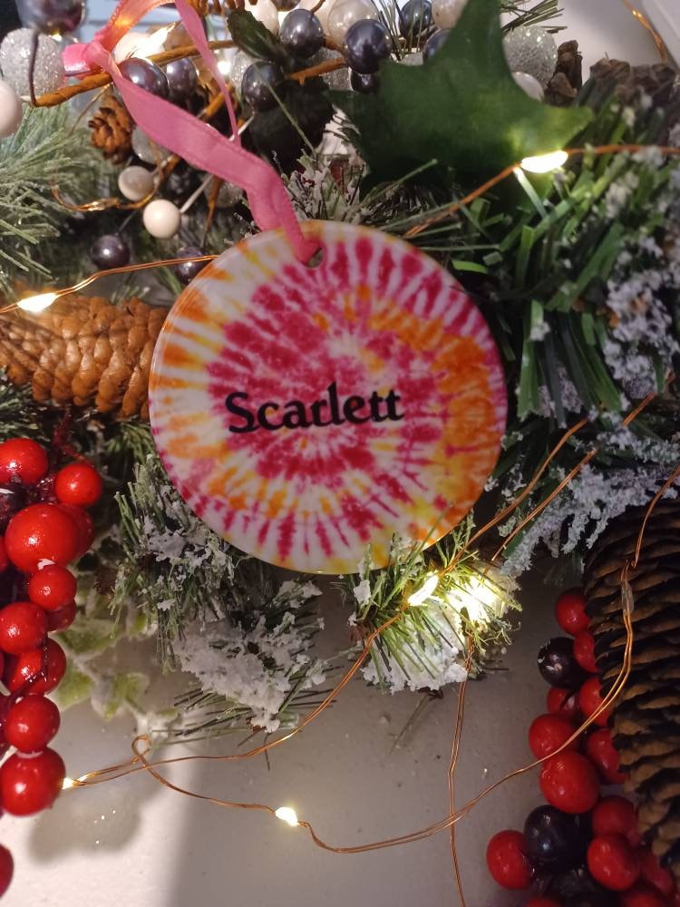 Personalized Christmas Ornament, Tie Dye, Christmas, Daughter Gift