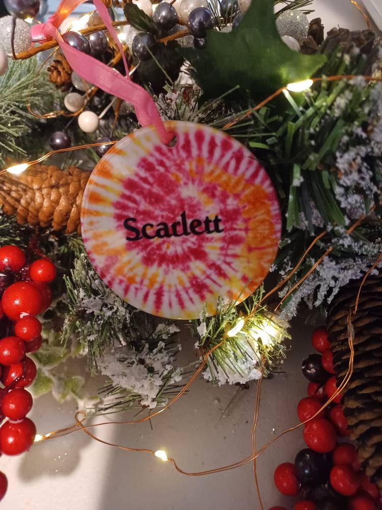 Personalized Christmas Ornament, Tie Dye, Christmas, Daughter Gift