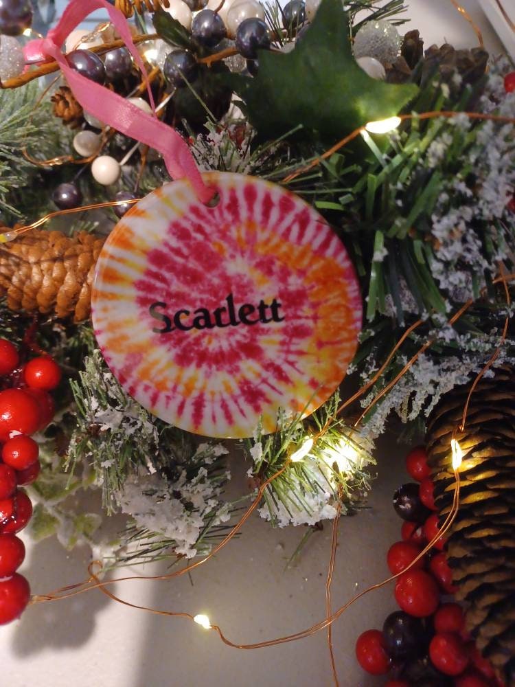 Personalized Christmas Ornament, Tie Dye, Christmas, Daughter Gift