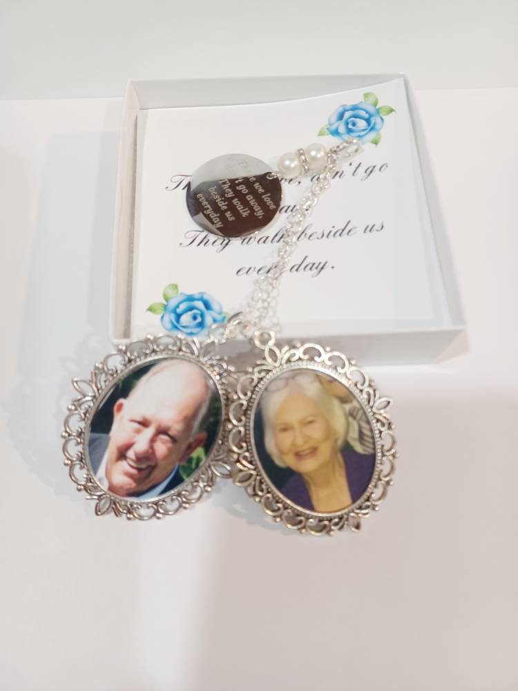 Wedding Bouquet Memorial Photo Charm, Bride Gift