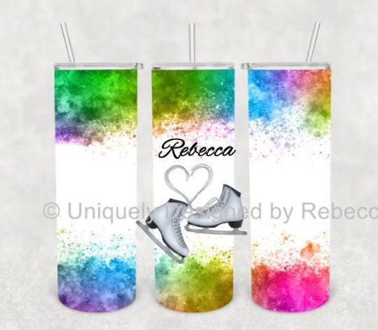 Personalized Figure Skater Tumbler: 20 oz Metal Water Bottle