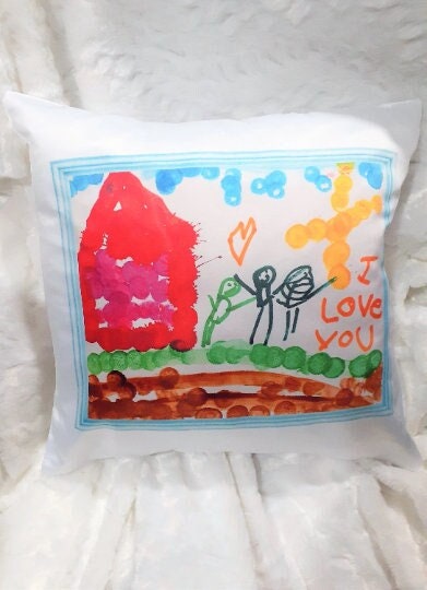 Kids Artwork Display, Custom Pillow, Look What I Made, Mothers Day, Mom Gift