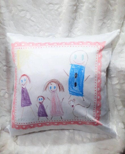 Kids Artwork Display, Custom Pillow, Look What I Made, Mothers Day, Mom Gift