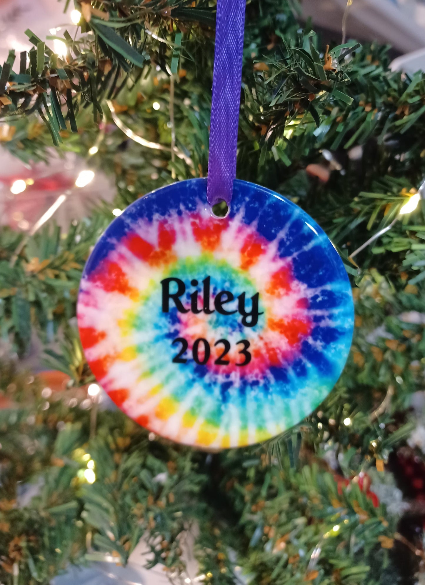 Tie Dye, Personalized Ornament, Christmas, Gift for Daughter