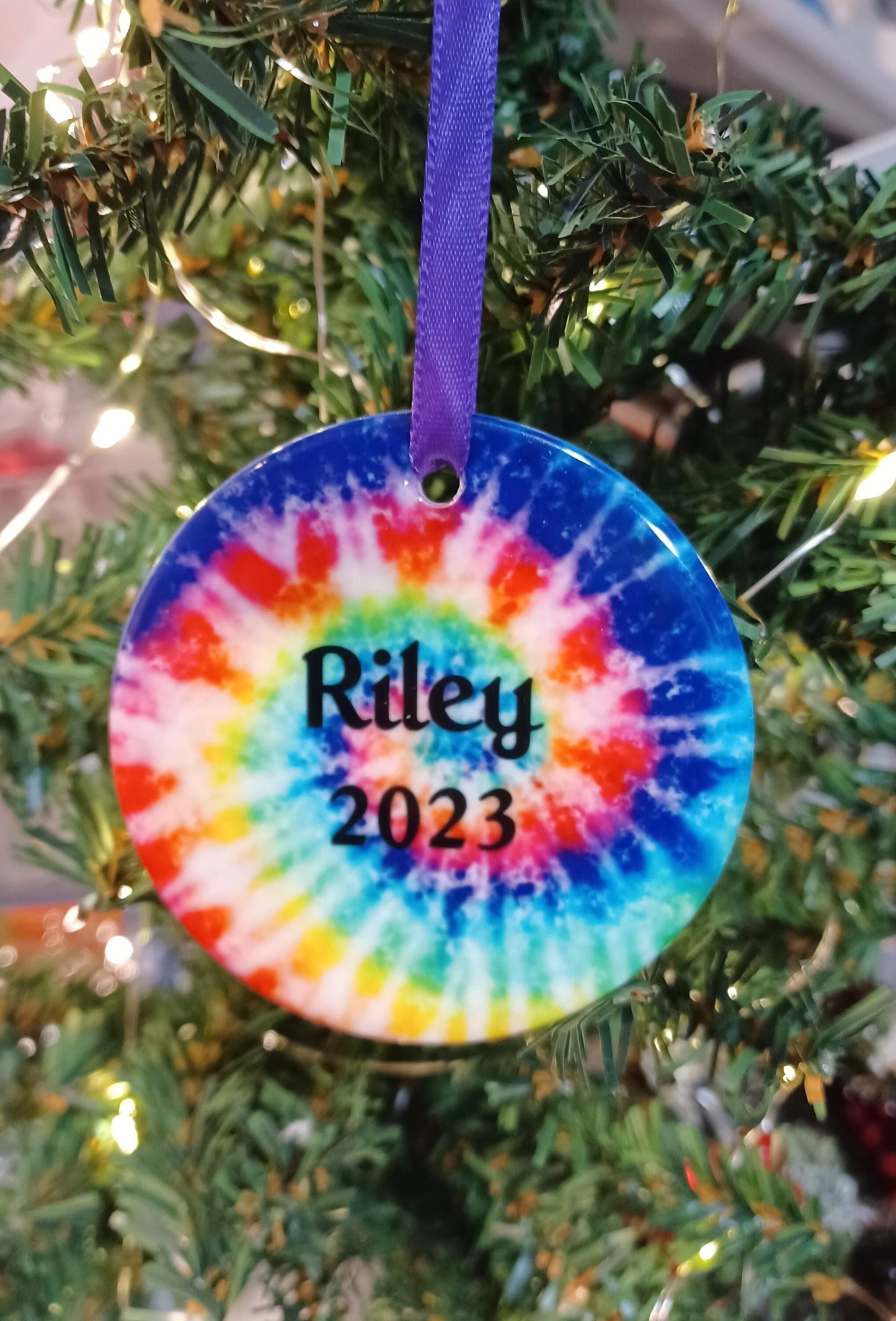 Tie Dye, Personalized Ornament, Christmas, Gift for Daughter