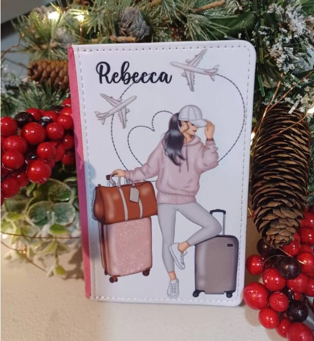 Passport Cover Personalized, Passport Holder, Christmas, Sister Gift