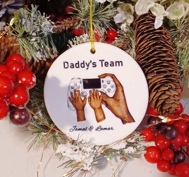 Gamer Gift, Dad Gift, Christmas Ornament, Personalized Ornament, Christmas, Gift for Dad