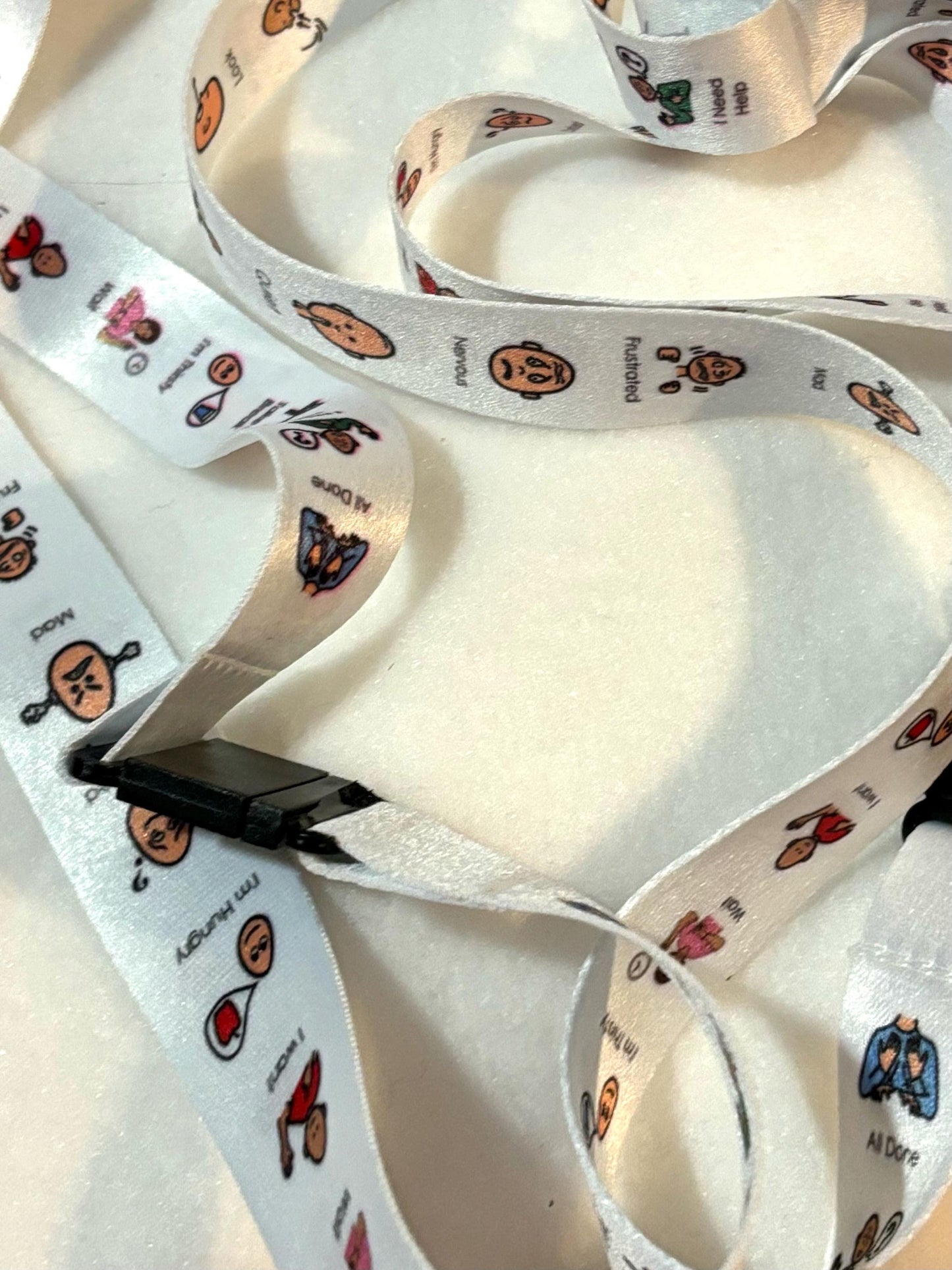 Special Education Visual Icon Lanyard – SPED Teacher Badge Holder with Communication Cues for Classroom