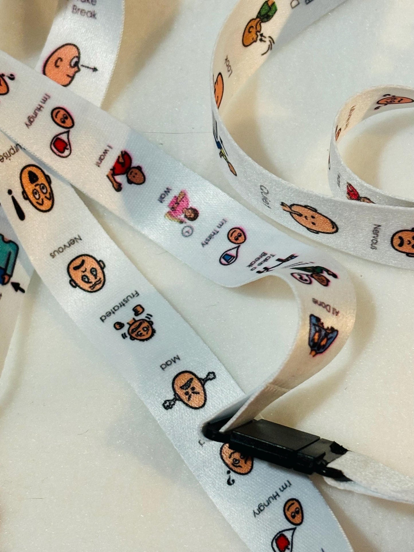 Special Education Visual Icon Lanyard – SPED Teacher Badge Holder with Communication Cues for Classroom