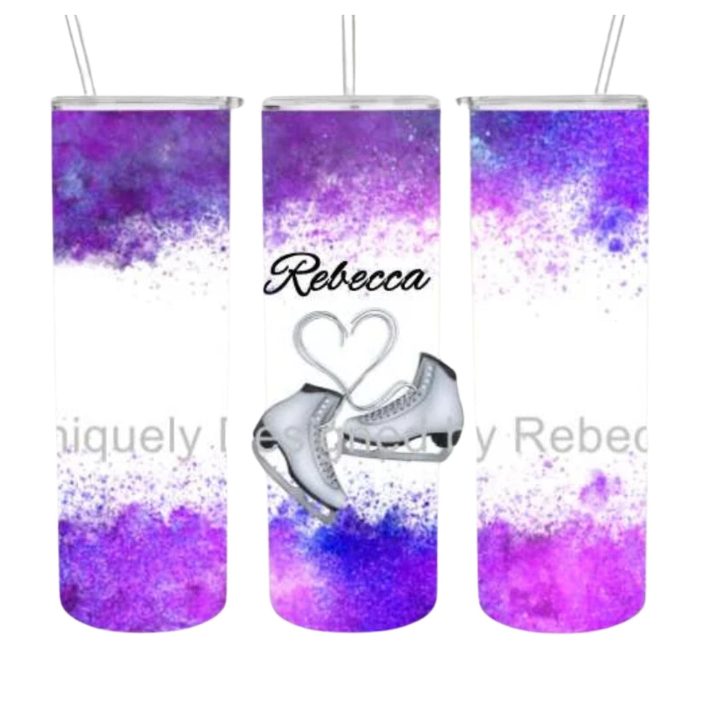 Personalized Figure Skate Tumbler, Ice Skating Gift