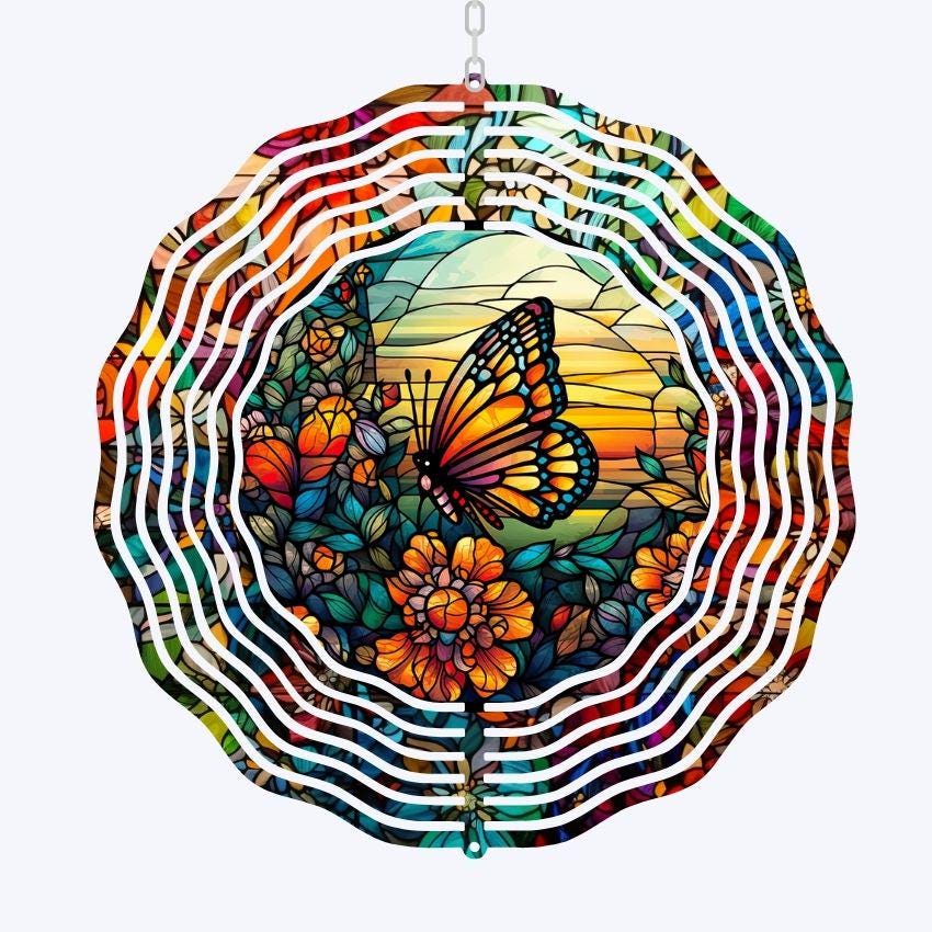 Monarch Butterfly Wind Spinner, Garden Decor