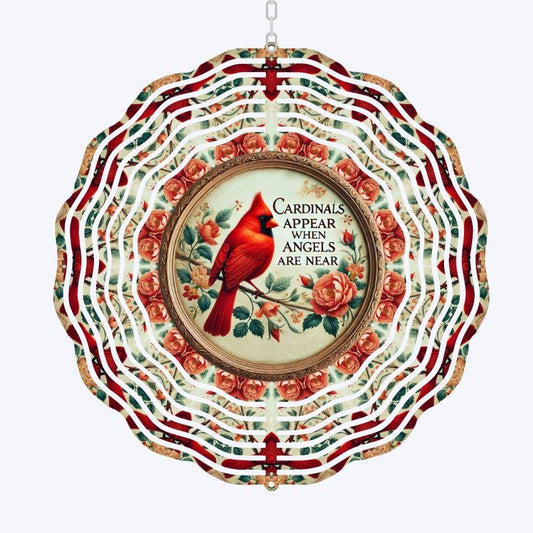 Memorial Wind Spinner, Red Cardinal, Cardinals Appear when Angels are Near, Sympathy Gift, In Loving Memory, Friend Gift