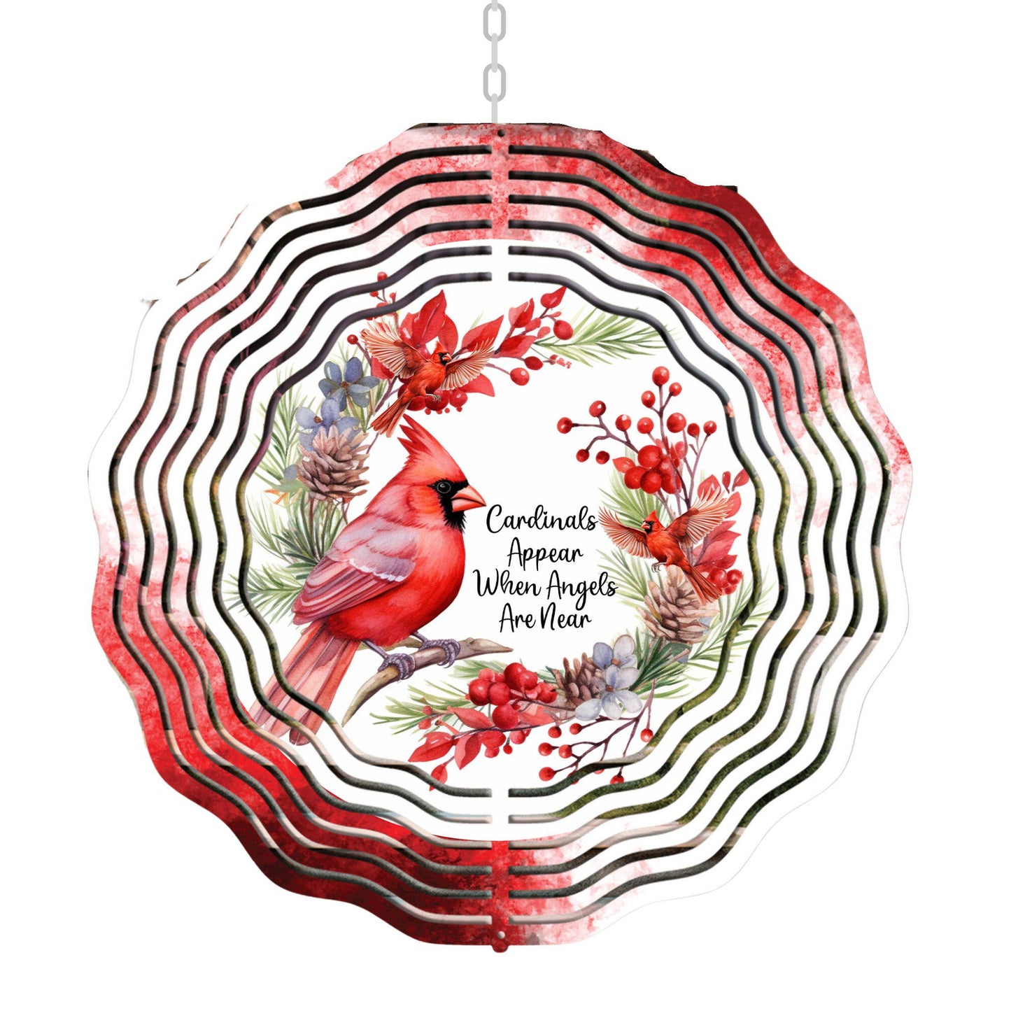 Cardinal Memorial Decor, Sympathy Gift, Bereavement, Wind Spinner, Winter, Friend Gift