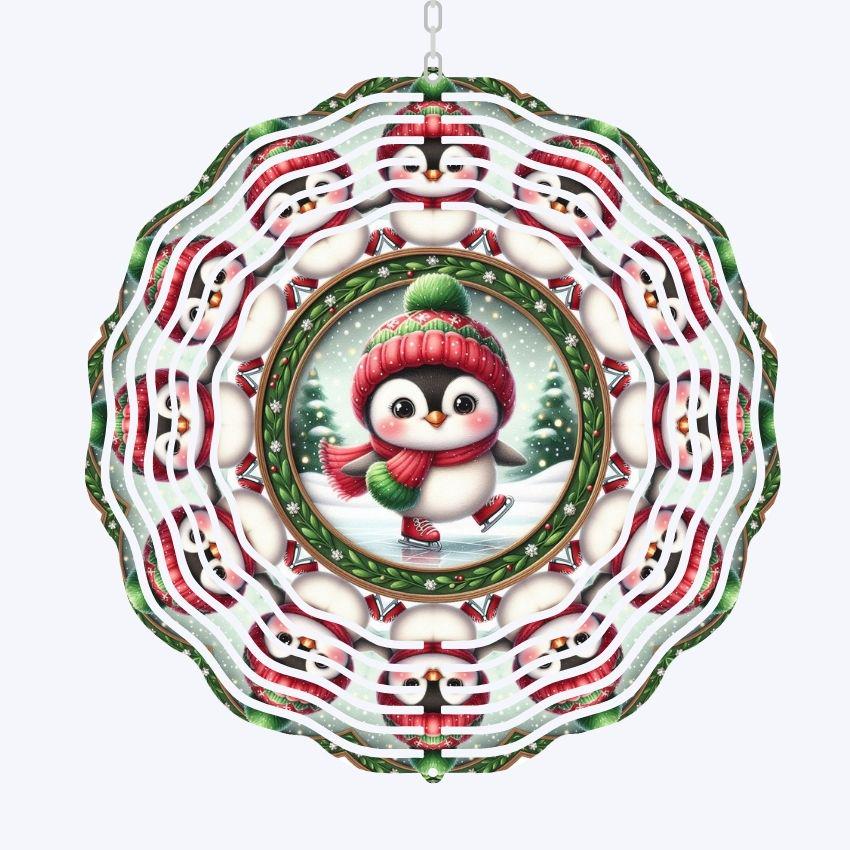 Penguin Ice Skating Wind Spinner, Winter, Competition, Ice Skater, Birthday Gift for Daughter