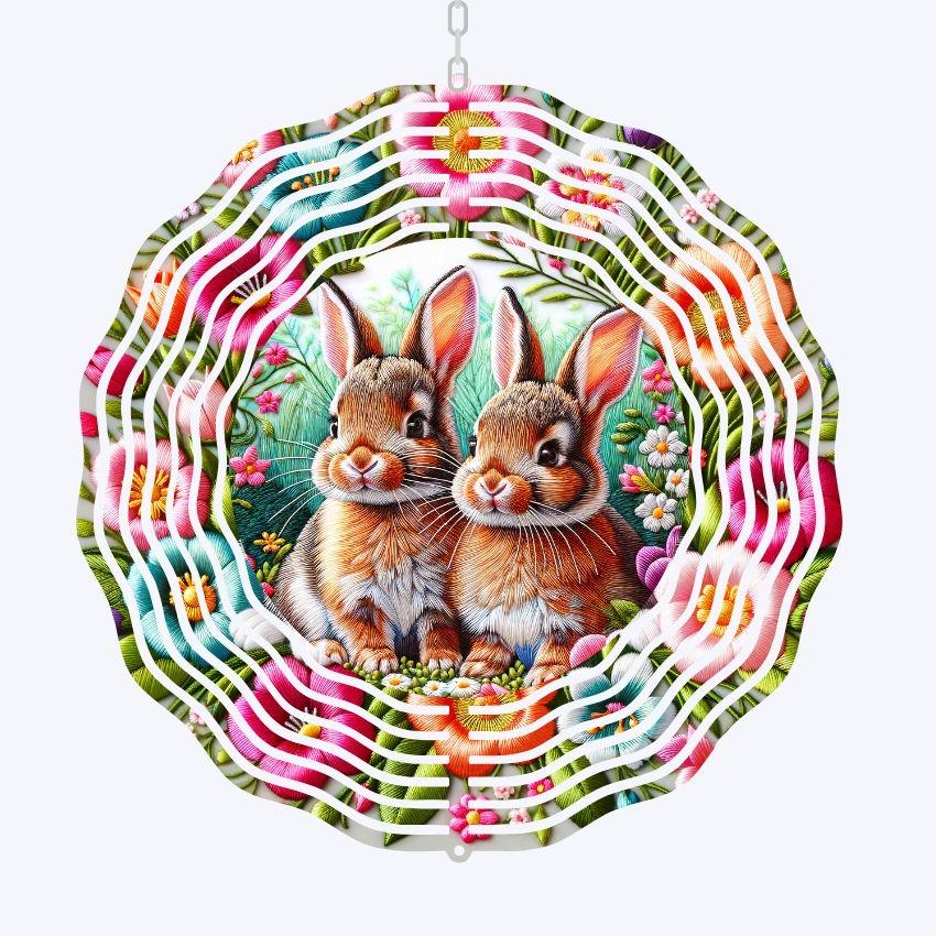 Easter Decoration, Spring Wind Spinner, Bunny Decor, Mom Gift