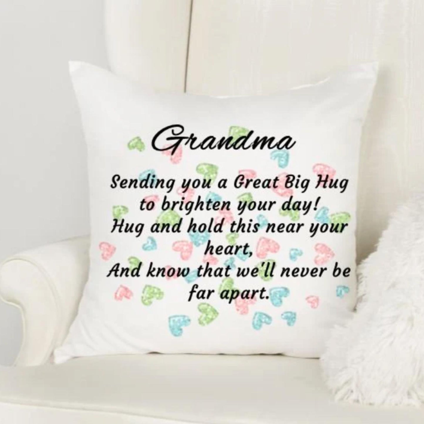 Personalized Grandma Pillow, Birthday Gift, Sending Hugs
