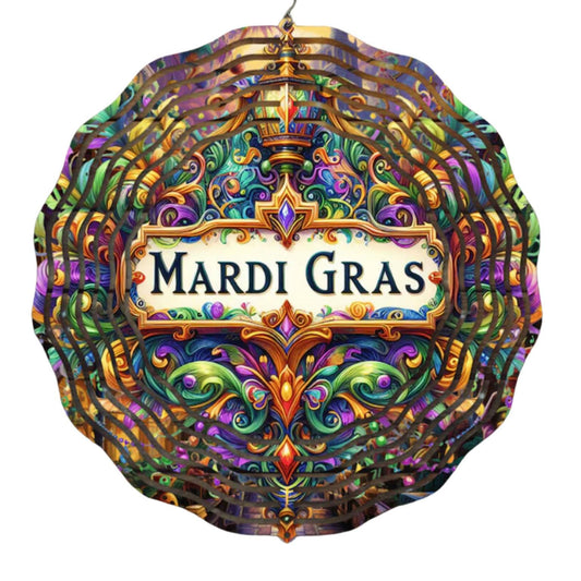 Mardi Gras Decor, Wind Spinner, Easter, Fat Tuesday, New Orleans, Friend Gift