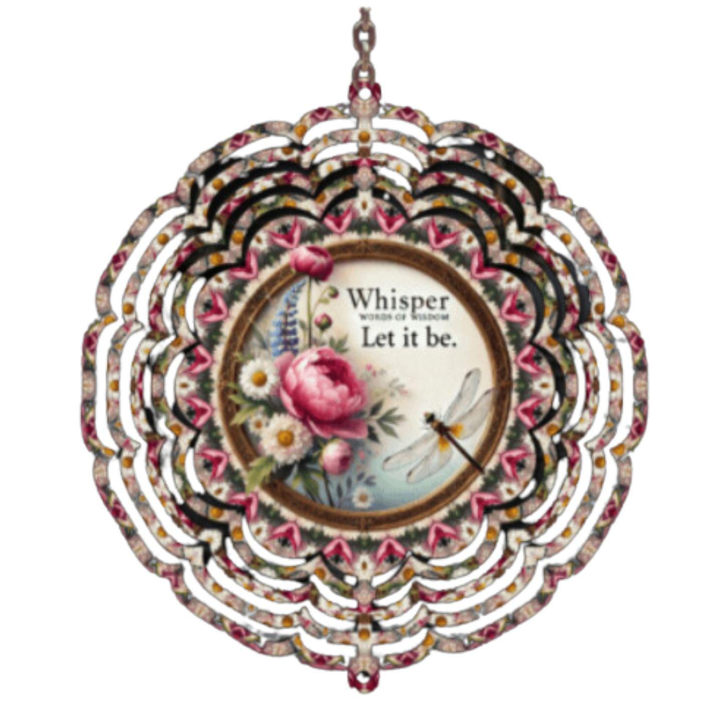 Dragonfly Wind Spinner, Let It Be Garden Decor, Inspirational, Spring Decor, Birthday, Daughter Gift
