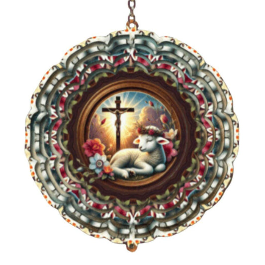 Lamb of God Wind Spinner, Spring Decor, Easter, Pastor Gift