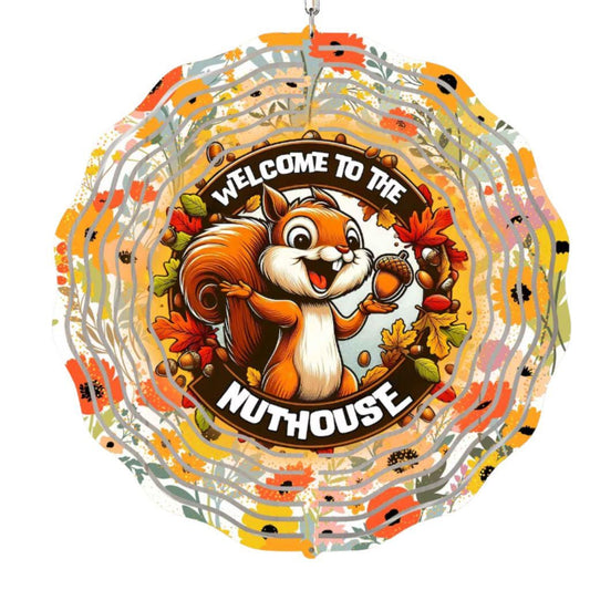 Funny Gift, Welcome to the Nuthouse Wind Spinner, Spring Decor, Outdoor, Mom Gift