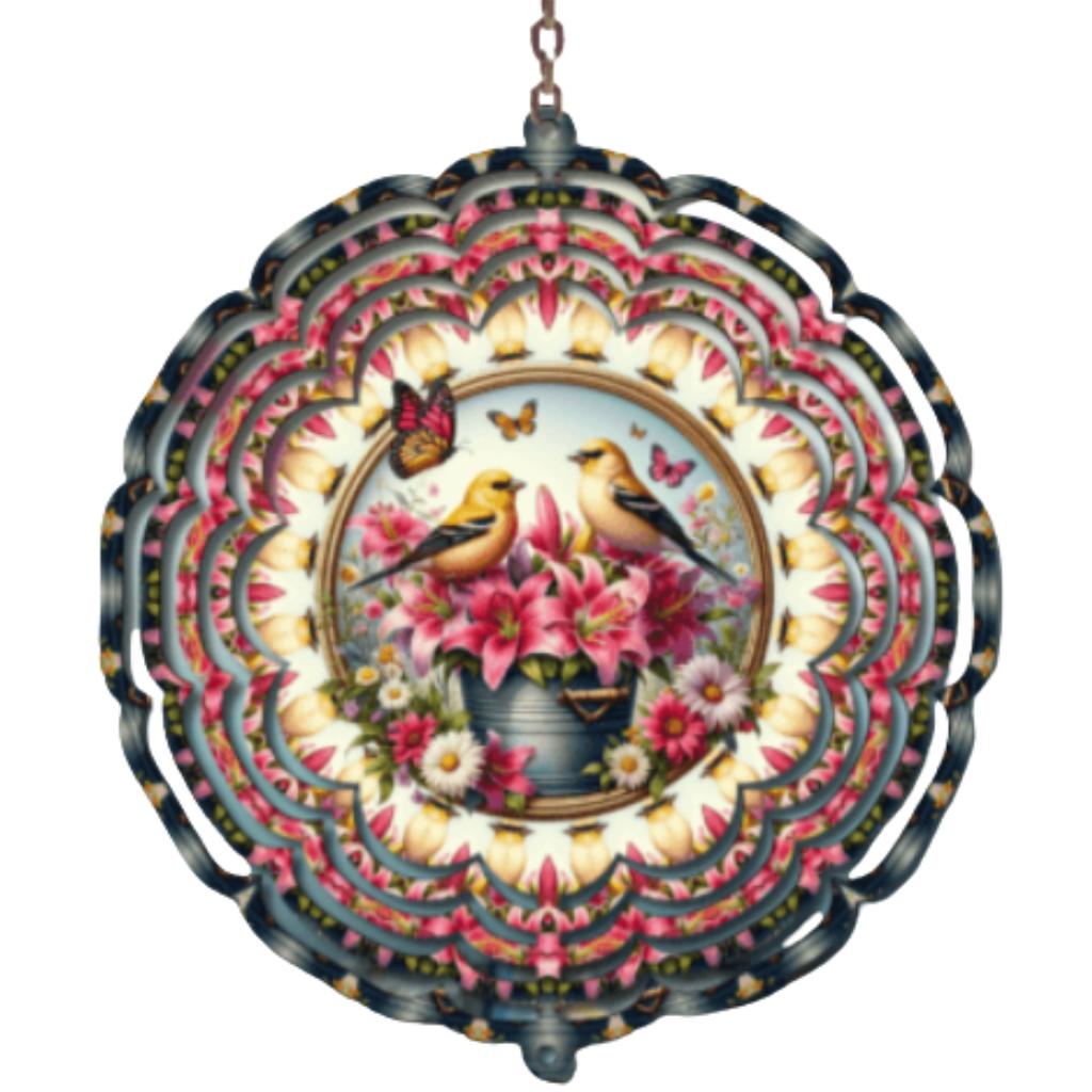 Goldfinch Decor, Bird Lover Decor, Spring Decor, Wind Spinner, Mothers Day, Grandma Gift