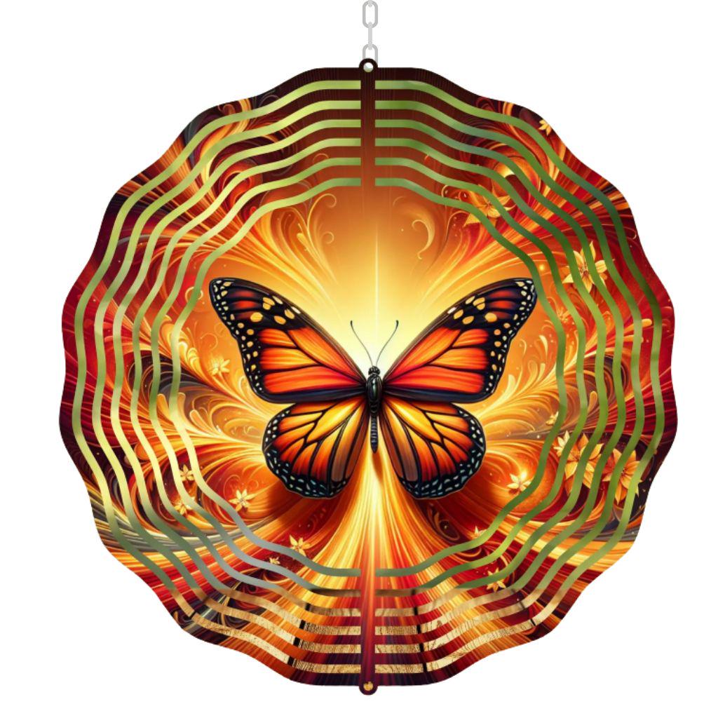 Monarch Butterfly Metal Wind Spinner, Garden Decor, Mom Gift