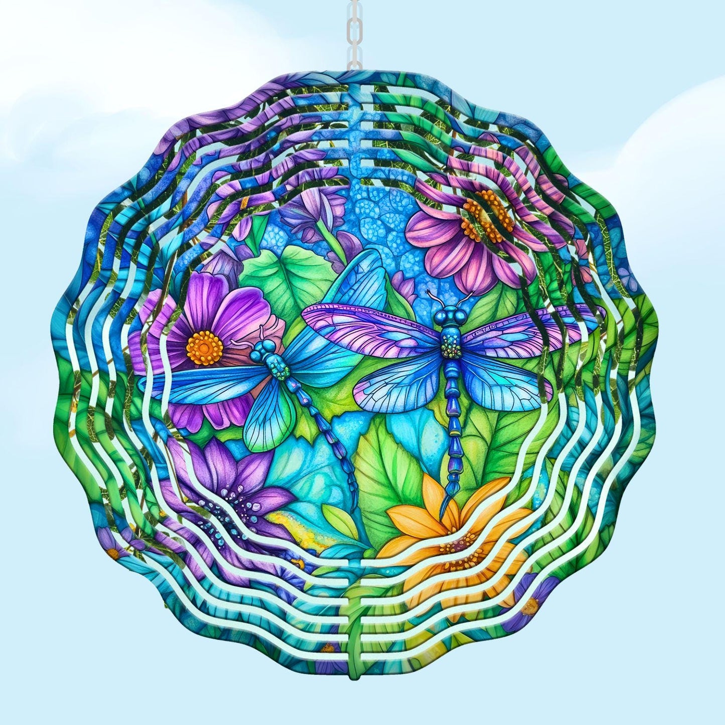 Dragonfly Wind Spinner: Metal Garden Decor, Outdoor Art
