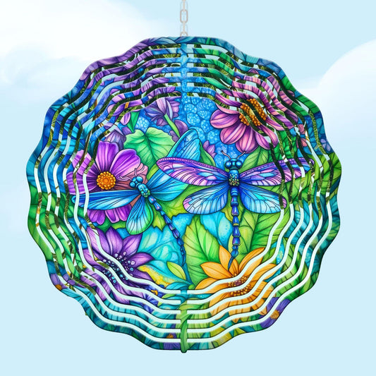 Dragonfly Wind Spinner: Metal Garden Decor, Outdoor Art
