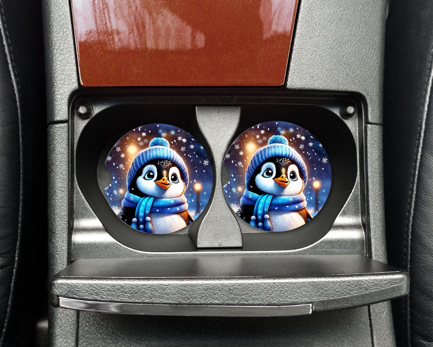 Penguin Lover, Car Coaster, Car Accessories, Christmas, Stocking Stuffer, Friend Gift