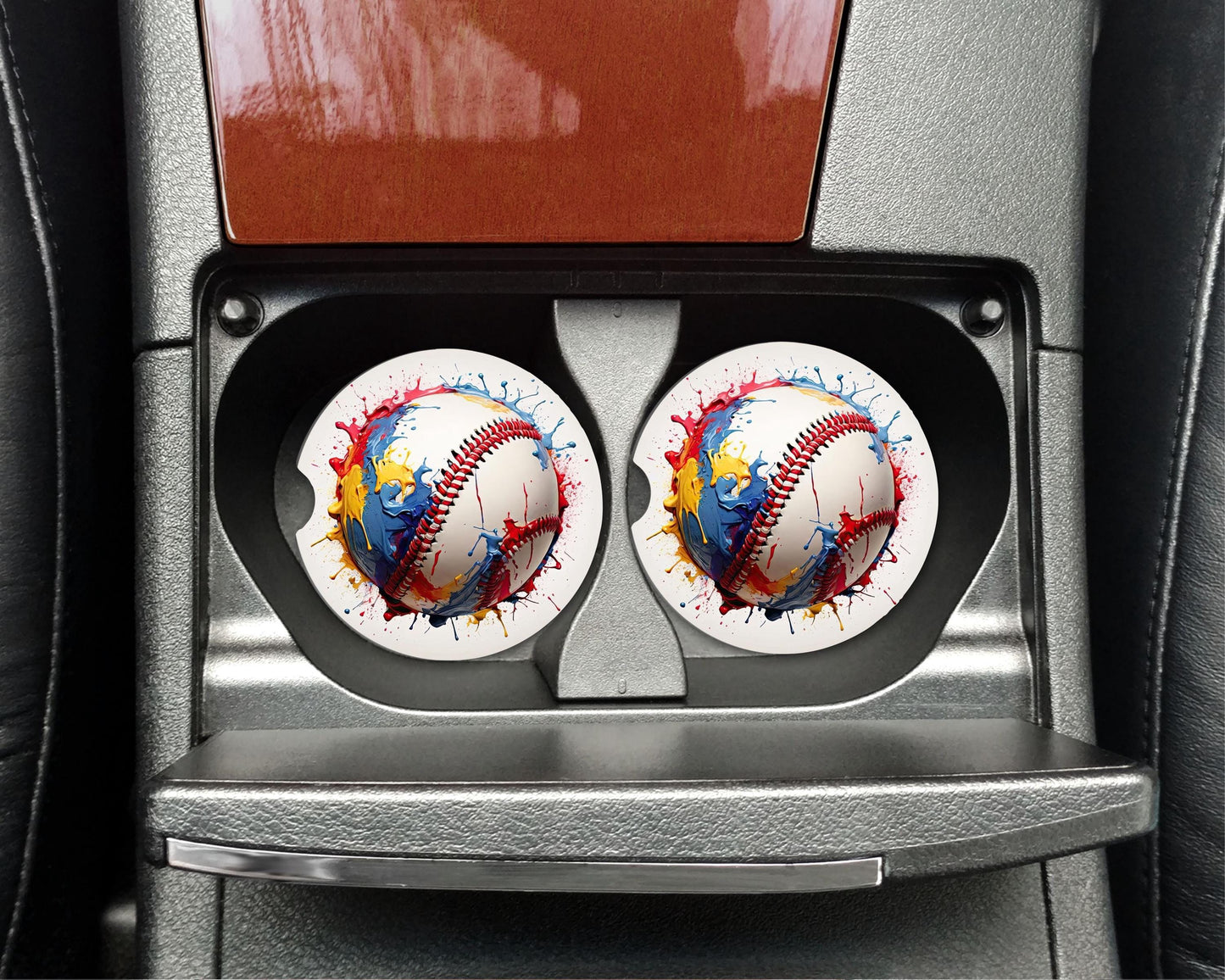 Baseball Car Coasters, Neoprene Cup Holder Inserts, Sports Mom Gift