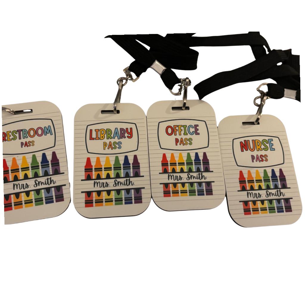 Classroom Double Sided Hall Passes, 4 pack, Back to School, Teacher Gifts