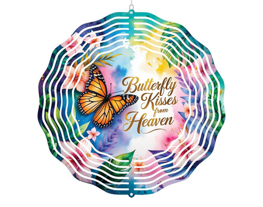 Butterfly Kisses from Heaven Wind Spinner: Memorial Garden Decor
