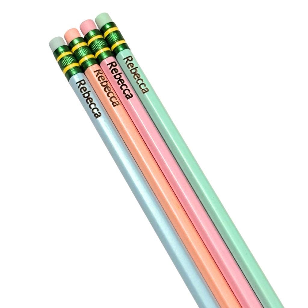 Personalized Pastel Pencils: Engraved Back to School Gift