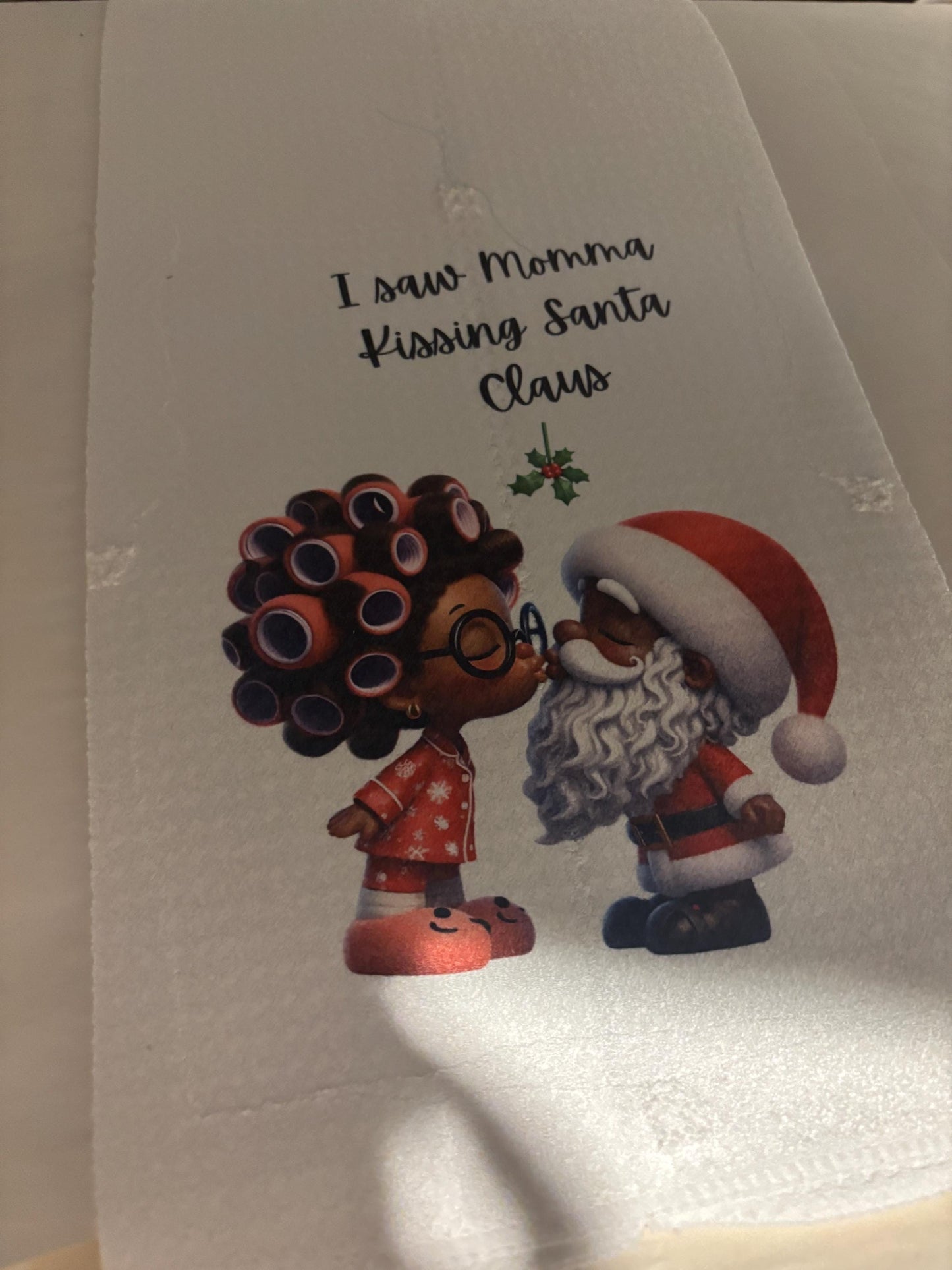 African American Santa Waffle Towel, Funny Christmas Kitchen Decor, Hostess Gift