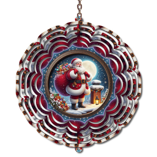 Christmas Decor, Santa Wind Spinner, Christmas, Grandma Gift