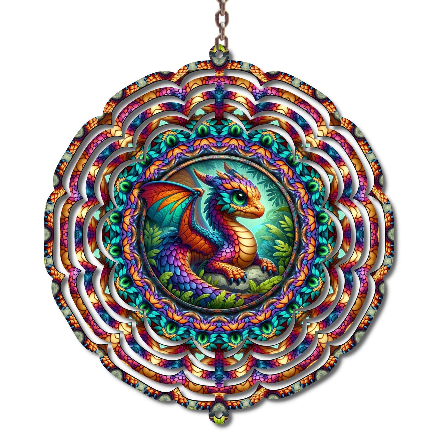 Dragon Wind Spinner, 10 Inch Metal Fantasy Garden & Home Décor, Christmas, Granddaughter Gift