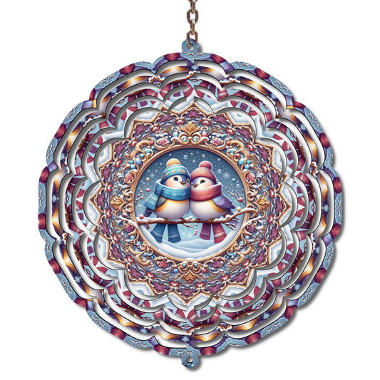 Winter Birds Wind Spinner, Christmas, Mom Gift
