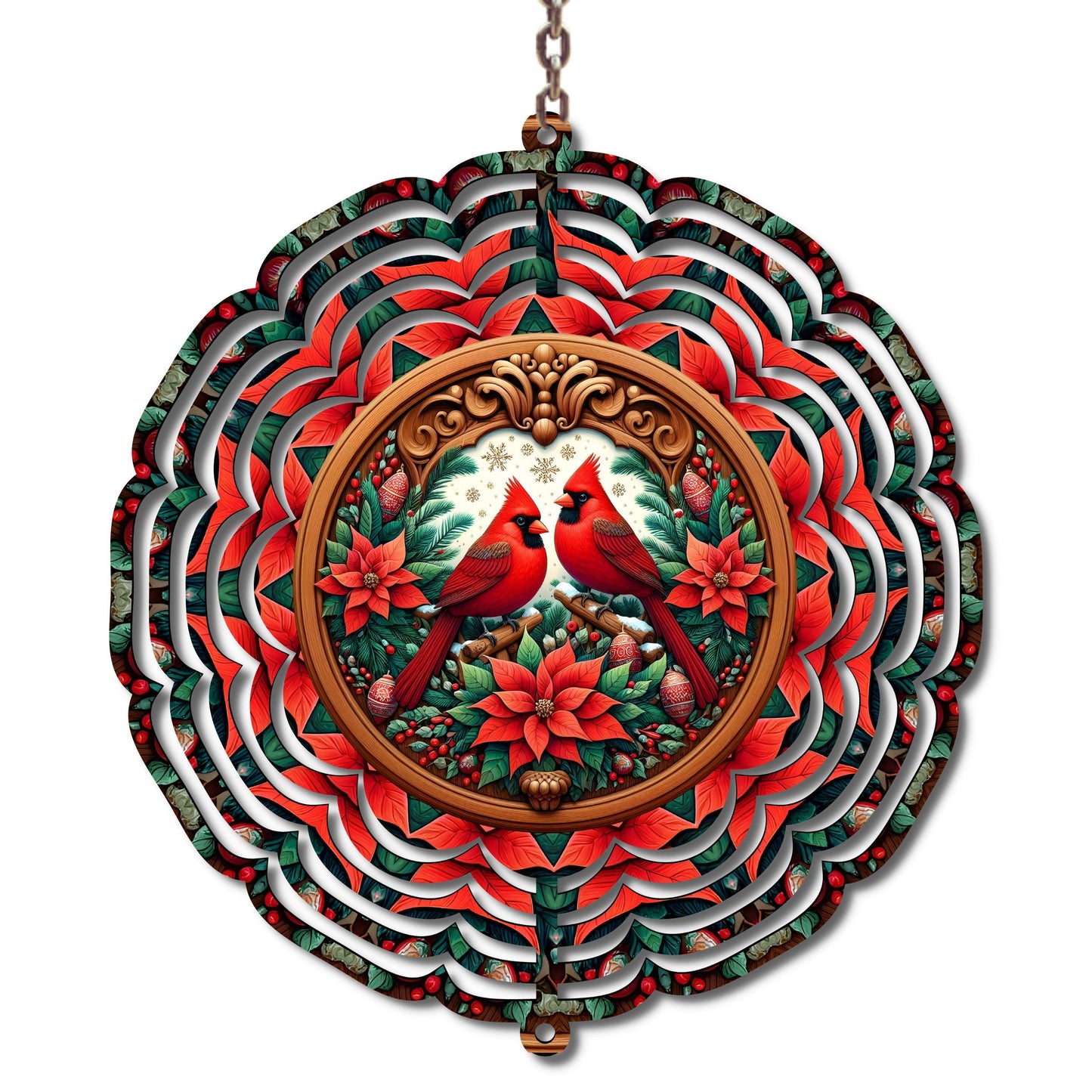 10” Cardinal Christmas Wind Spinner, Winter Decor, Mom Gift