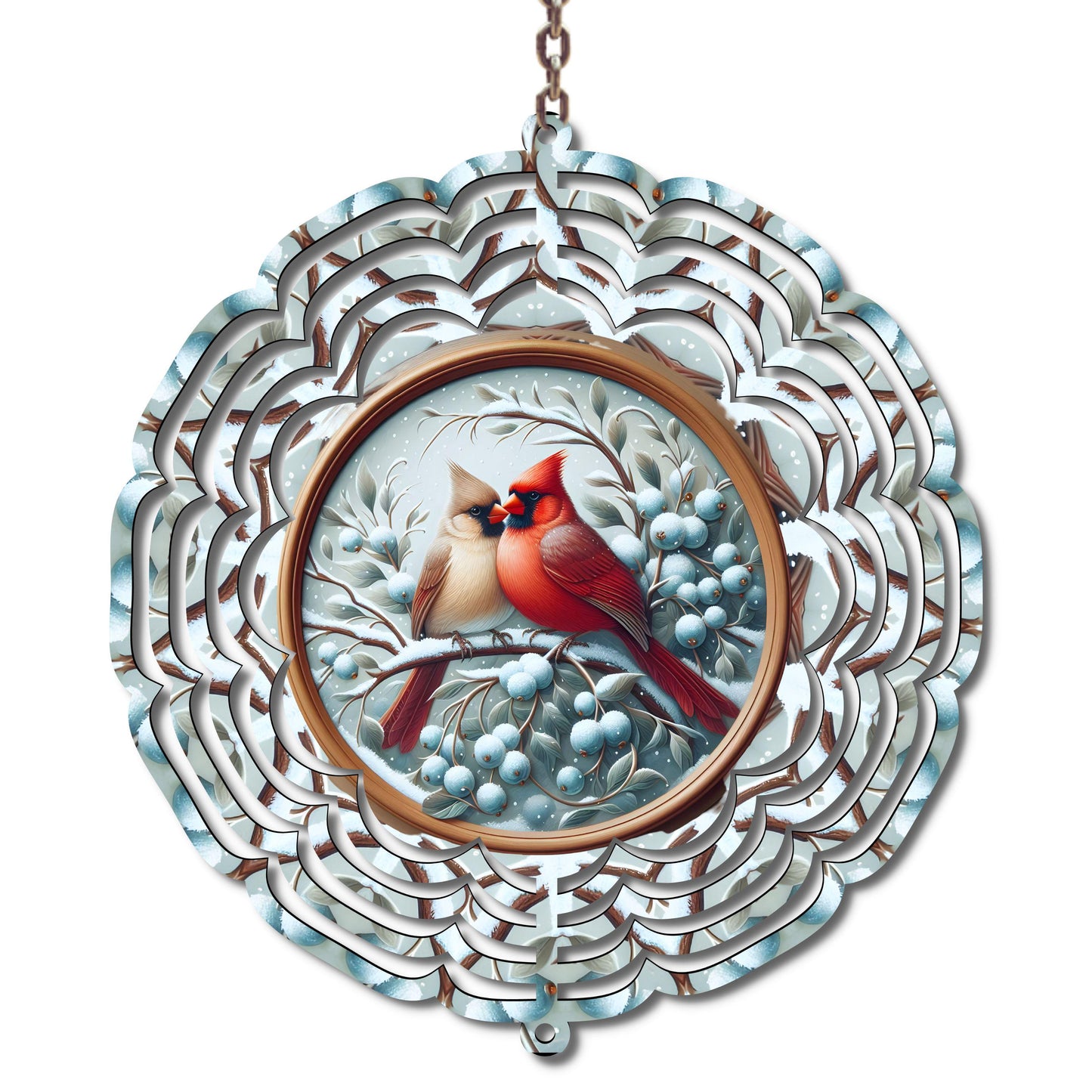Metal Cardinal Wind Spinner, Christmas, Grandma Gift