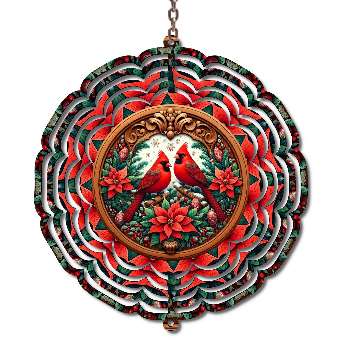 10” Cardinal Christmas Wind Spinner, Winter Decor, Mom Gift