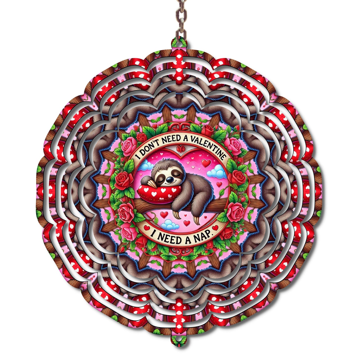 I Don't Need A Valentine Wind Spinner, Valentines Day, Best Friend Gift